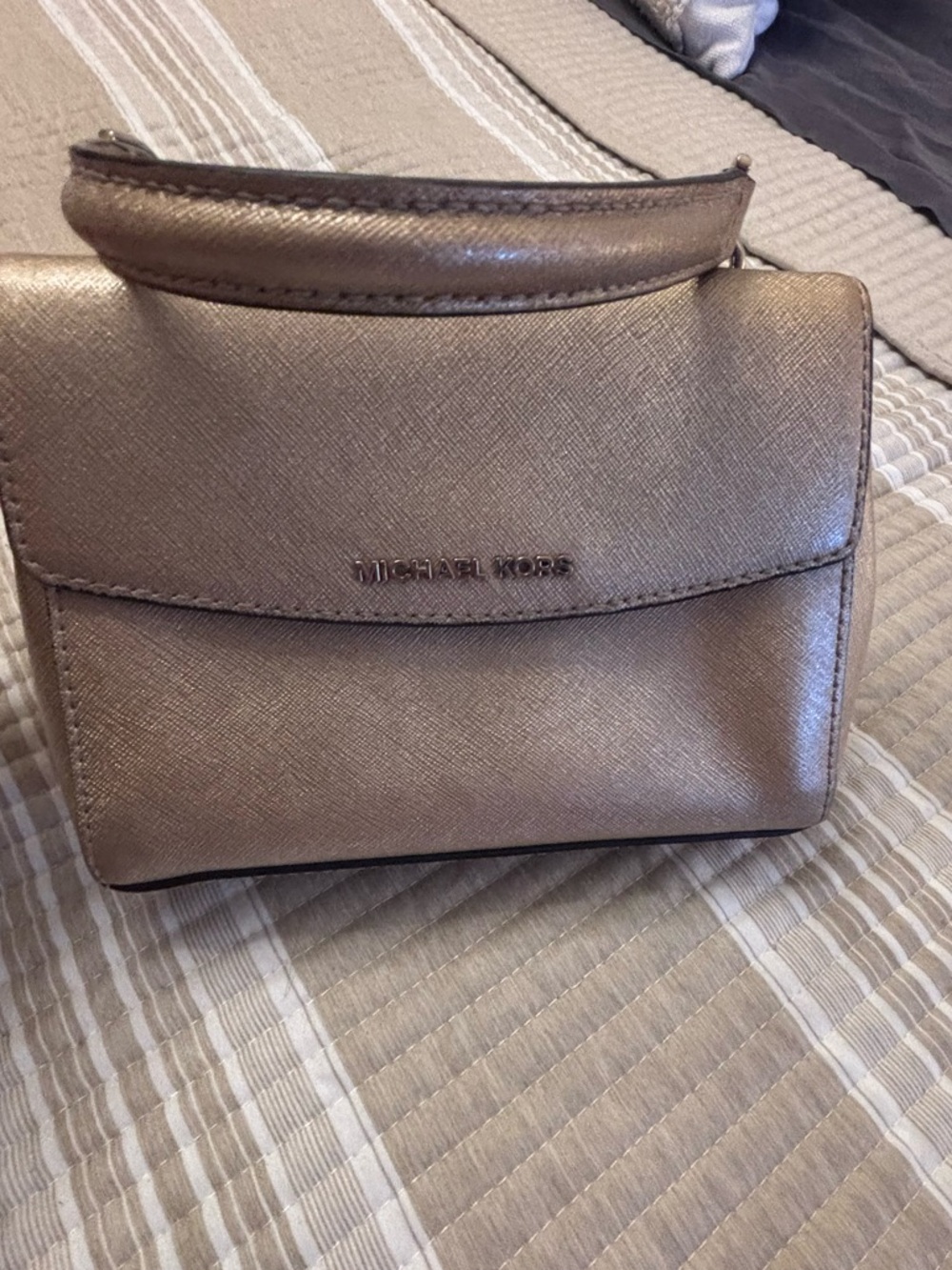 Michael Kors Gold Mini Top-Handle Bag
